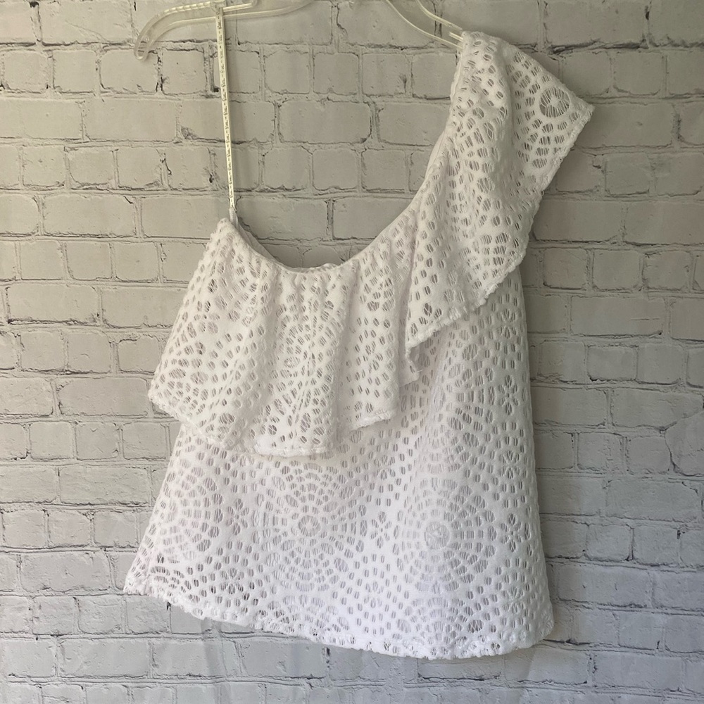 Lilly Pulitzer One Shoulder white Matteo Top size large